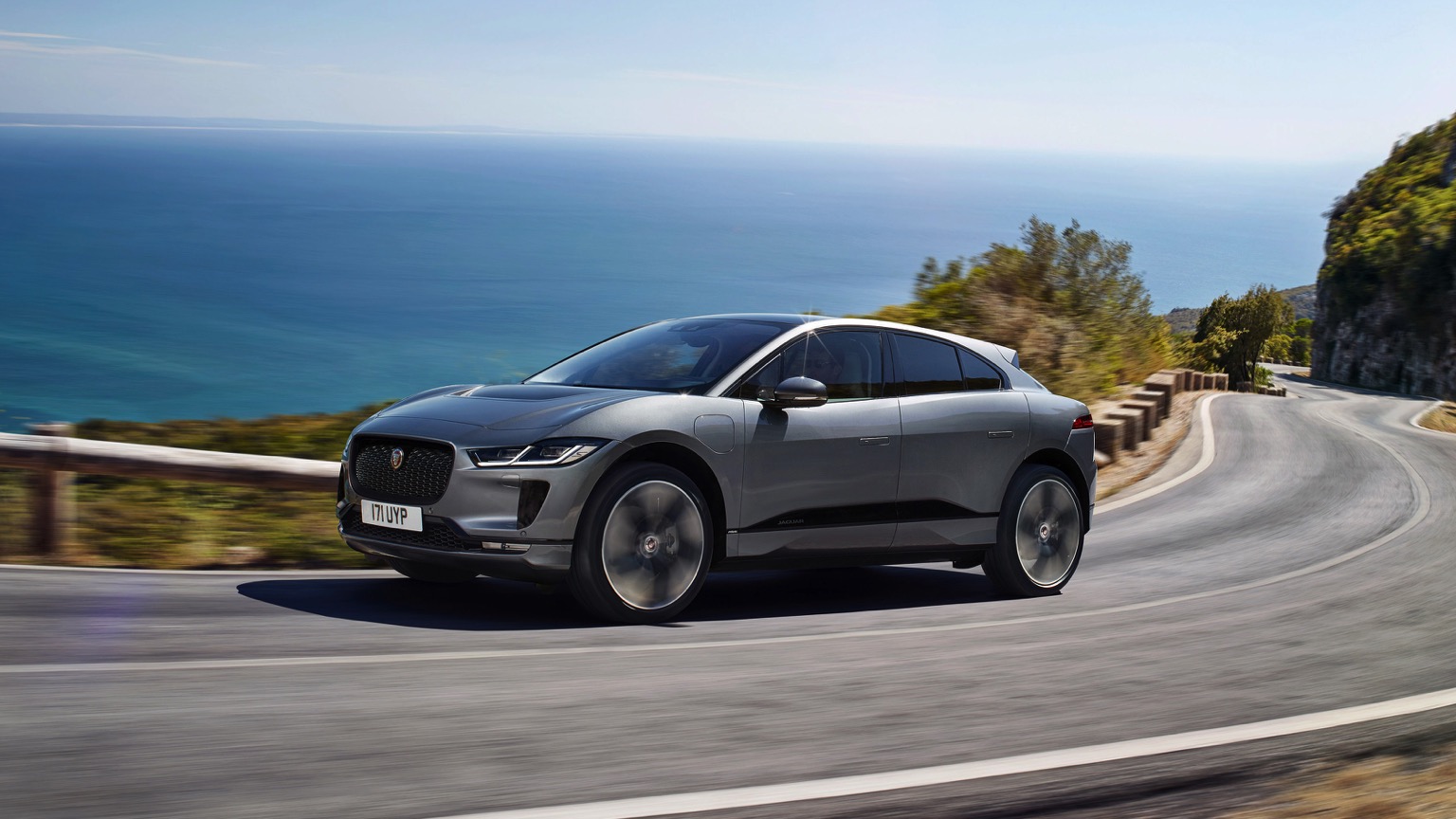 Electric Jaguar I-Pace on the road